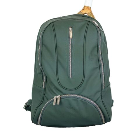 Green/Silver Leather Backpack